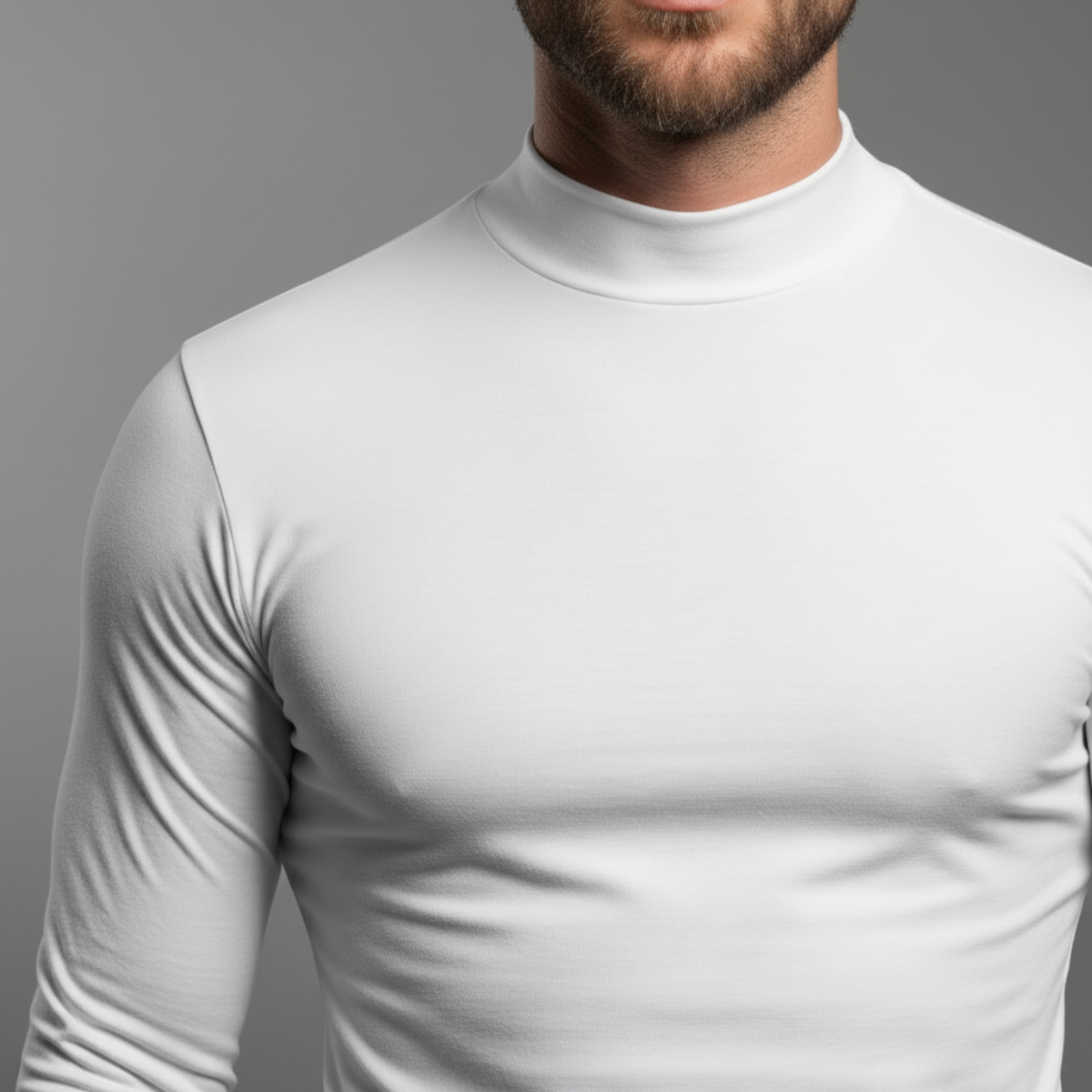 DRAKO | Base Mock Neck – White