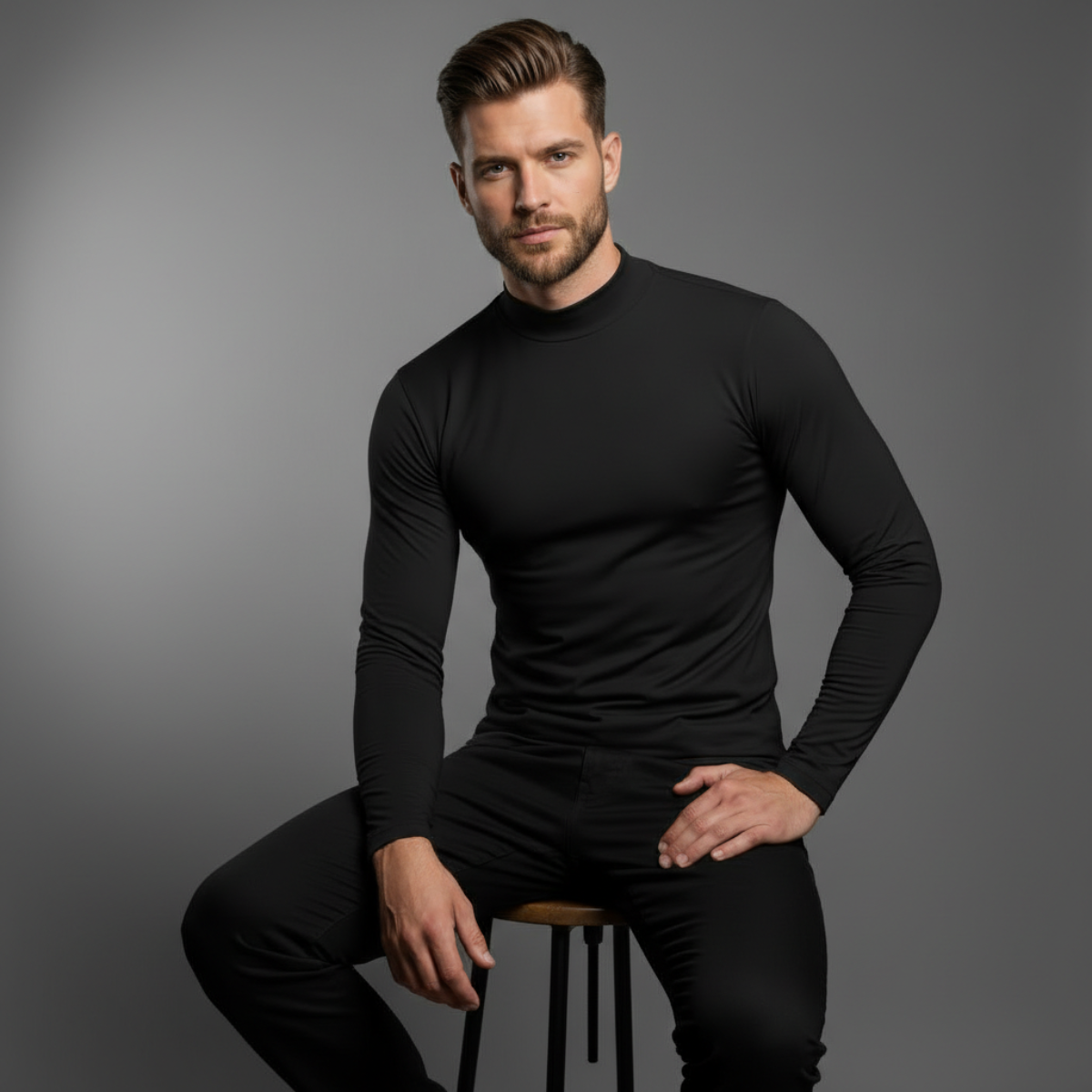 DRAKO | Base Mock Neck – Black