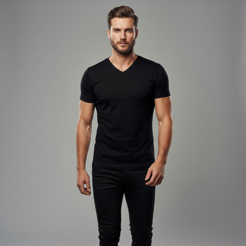 DRAKO | Core V-Neck Tee – Black
