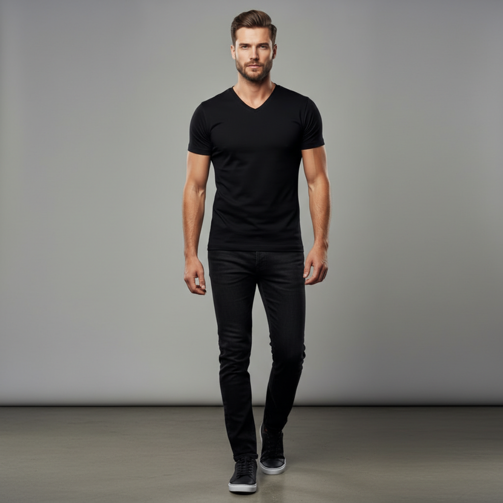 DRAKO | Core V-Neck Tee – Black